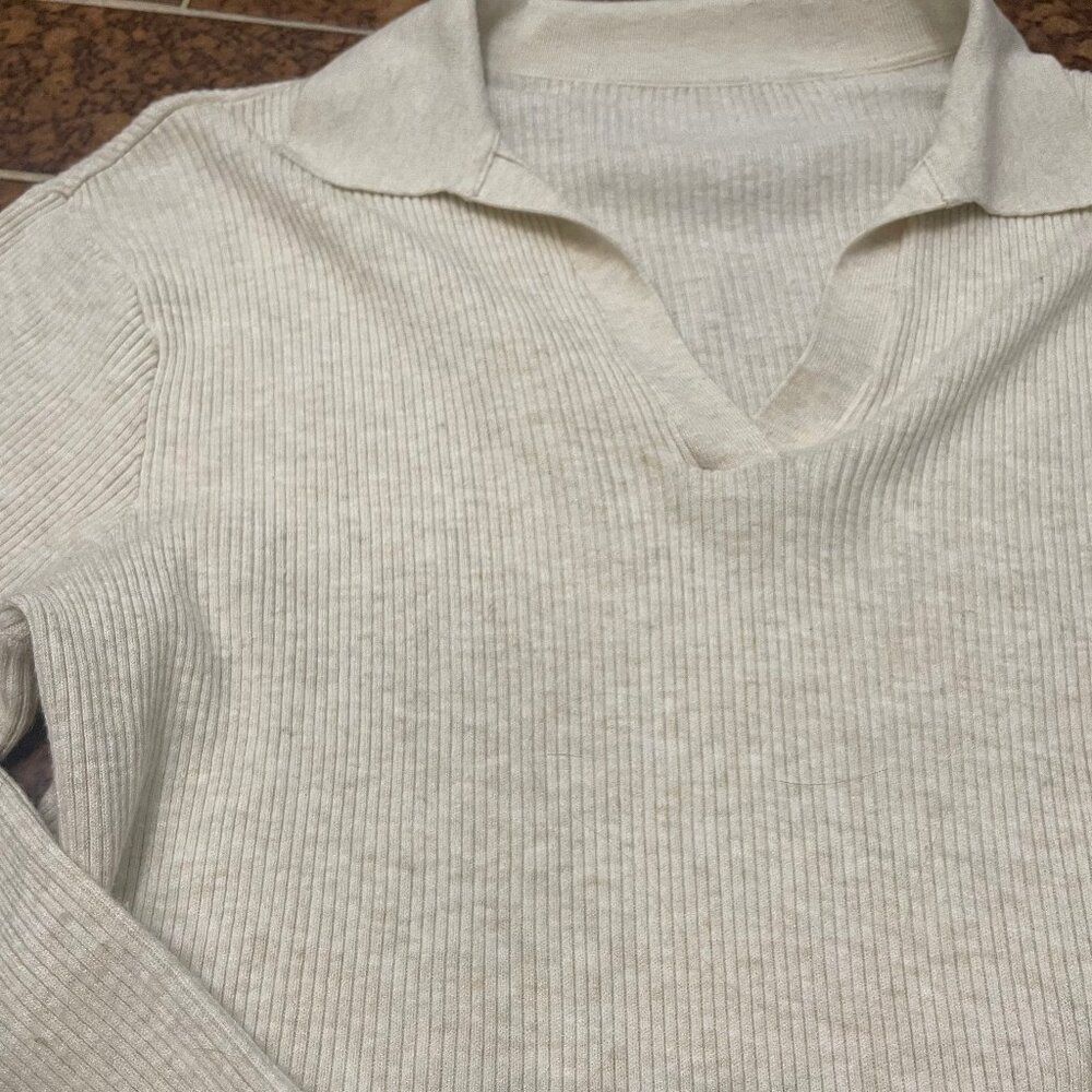 Uniqlo Knit Ribbed Polo Sweater - Picture 2 of 3
